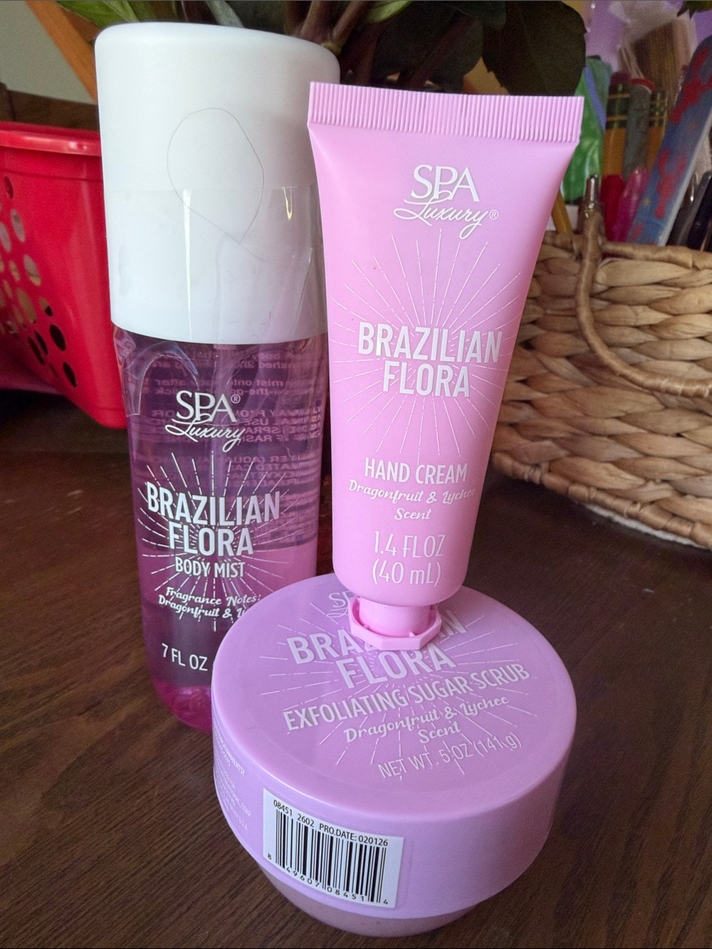 ILIA Pink Brazilian Flora Exfoliating Sugar Scrub & Hand Cream Duo